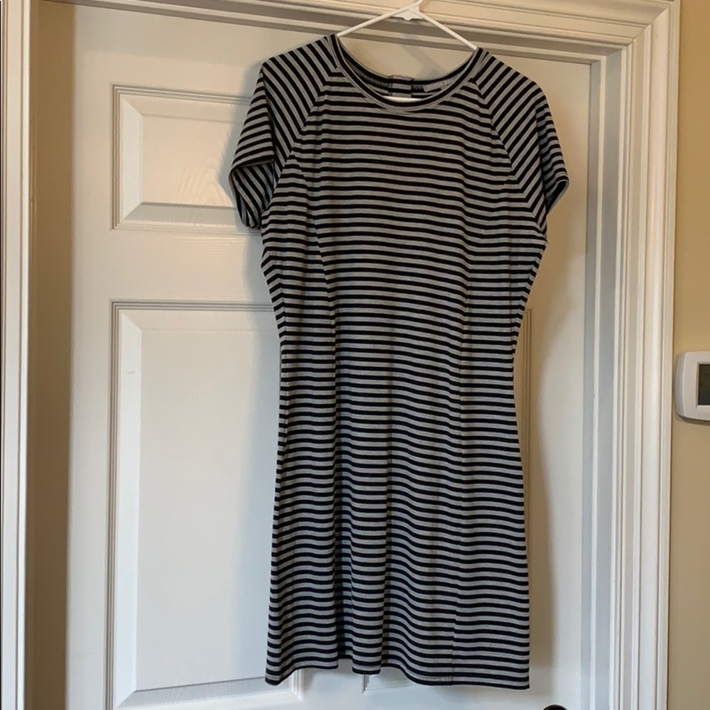 Black and Gray cotton striped dress